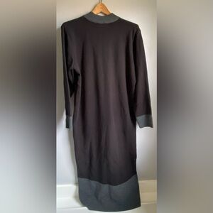 Lennie for Nina Leonard Black Gray Long Sleeve Sweater Dress Size 1X